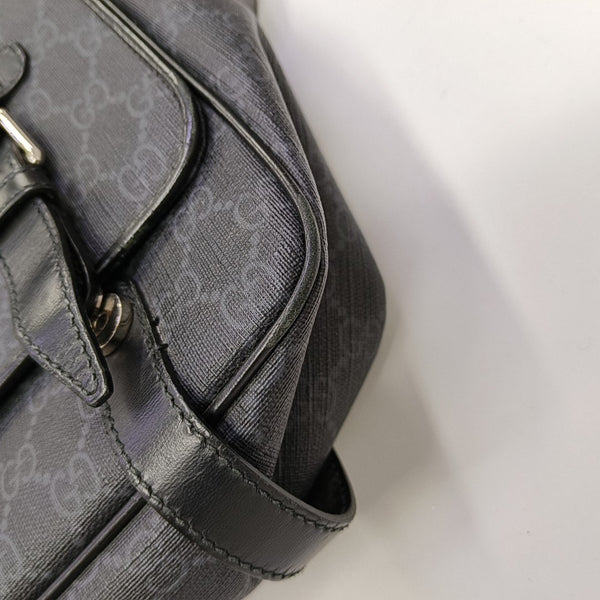 Monogram Coated Canvas Shoulder Bag Black
