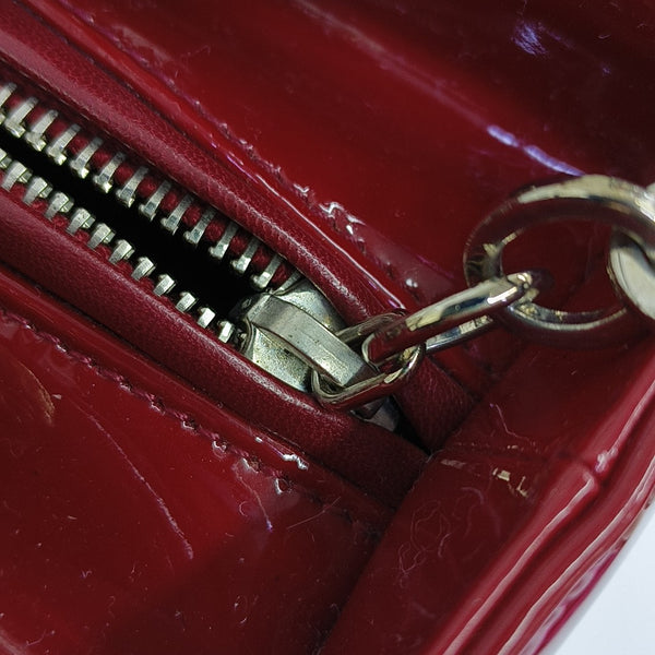 Lady Dior Medium Cannage Patent Leather Red