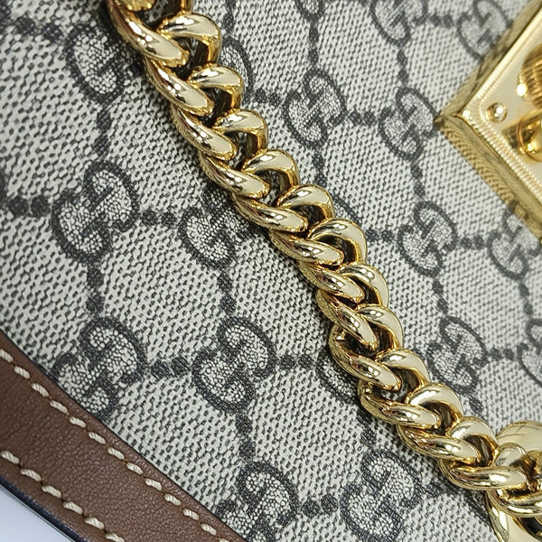 Padlock Small Monogram Coated Canvas Beige