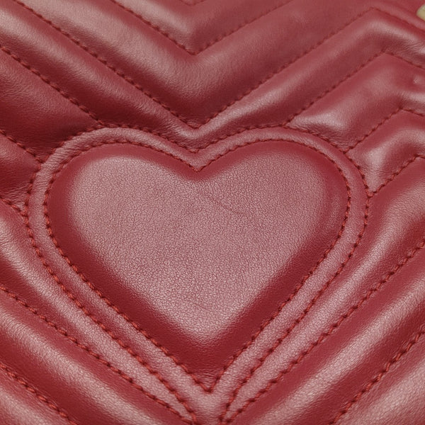 GG Marmont Medium Quilted Calfskin Red