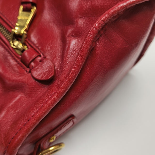 Calfskin Shoulder Bag Red