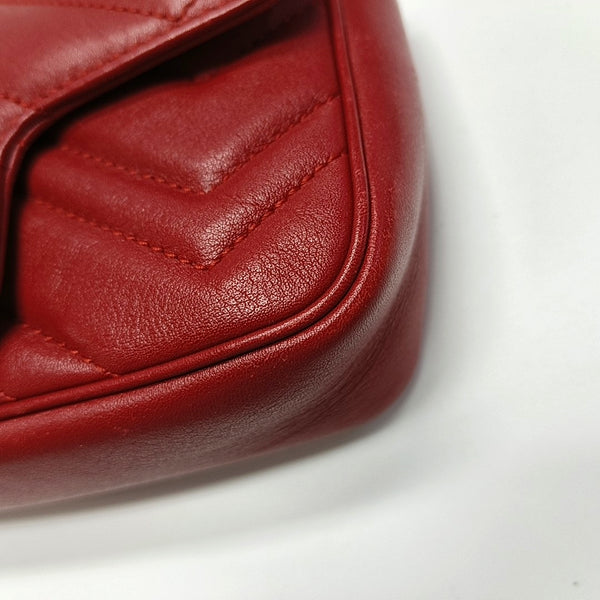GG Marmont Mini Quilted Calfskin Red