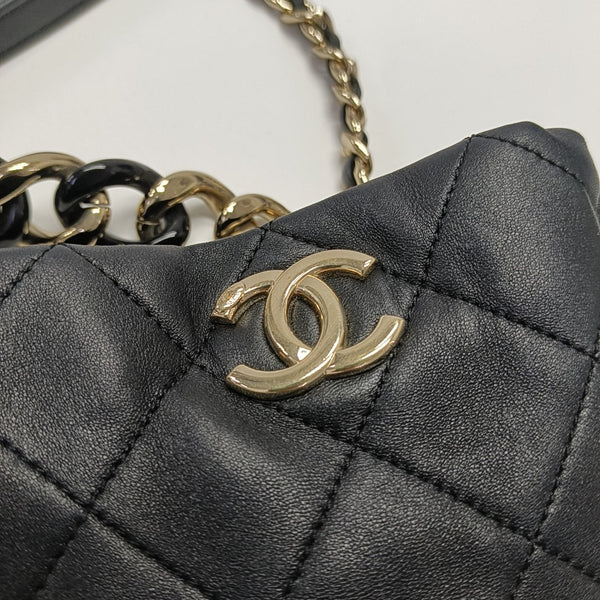 DRAWSTRING Quilted Lambskin Black