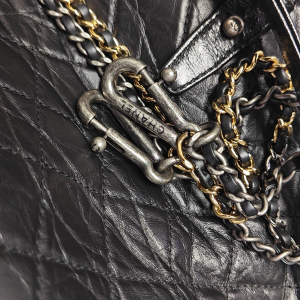 GABRIELLE Large Quilted Vintage Calf Black