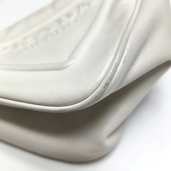 Authenticated pre-owned Triangle Calfskin White - Crossbody Bag at Looply