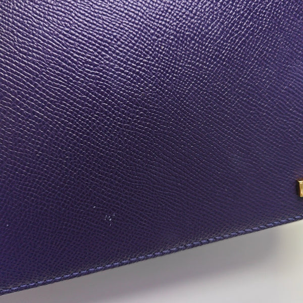 Calfskin Top Handle Bag Purple