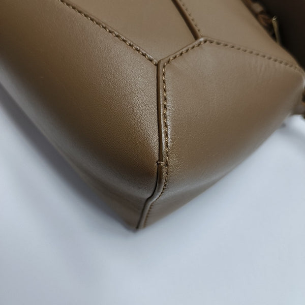 Puzzle Edge Landscape Mini Quilted Calfskin Brown