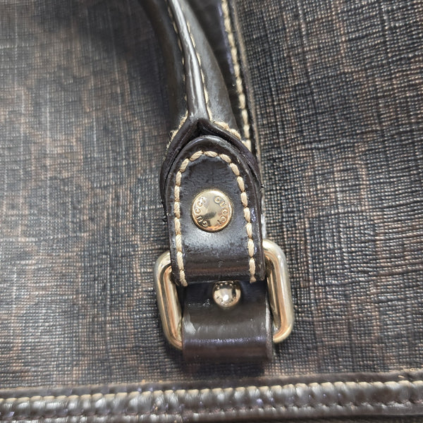 Boston Monogram Coated Canvas Brown