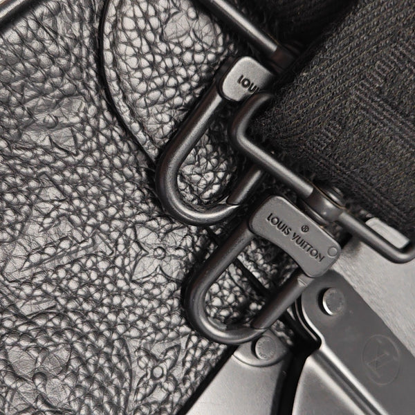 S LOCK Monogram Calfskin Black
