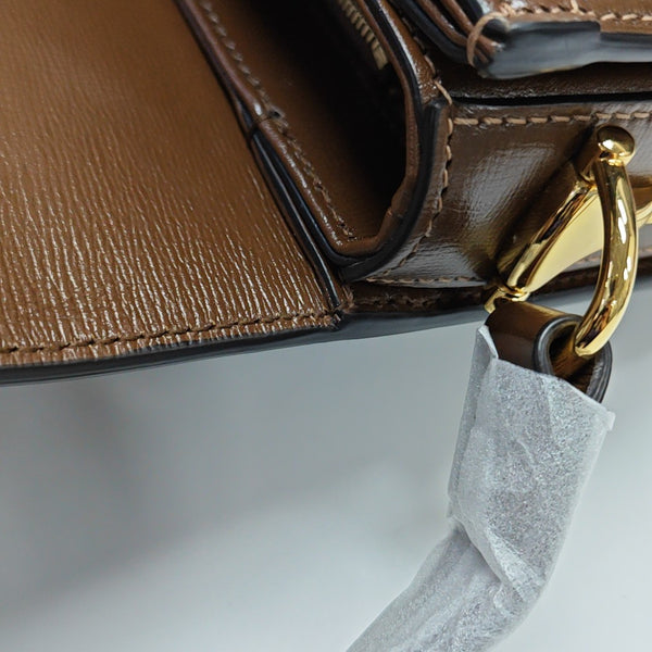 Horsebit 1955 Medium Monogram Coated Canvas Beige