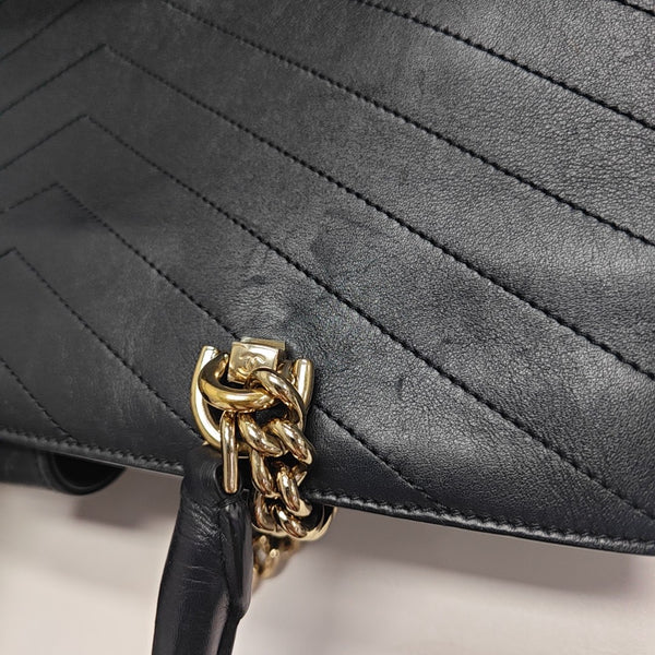 Chevron Calfskin Tote Bag Blue