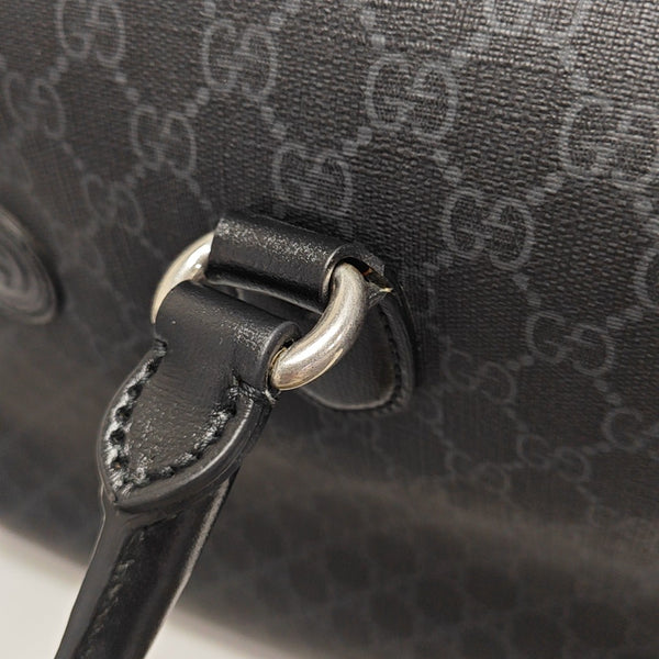 Monogram Coated Canvas Shoulder Bag Black