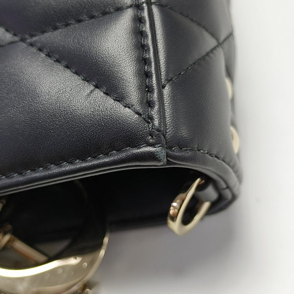 Lady D-Sire Medium Cannage Calfskin Black