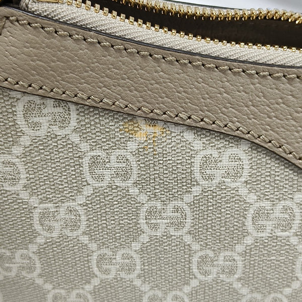 Ophidia Small Monogram Coated Canvas Beige