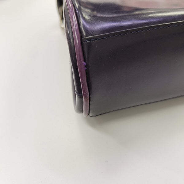 Calfskin Top Handle Bag Purple