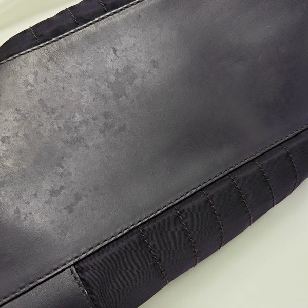 Quilted Nylon Top Handle Bag Purple