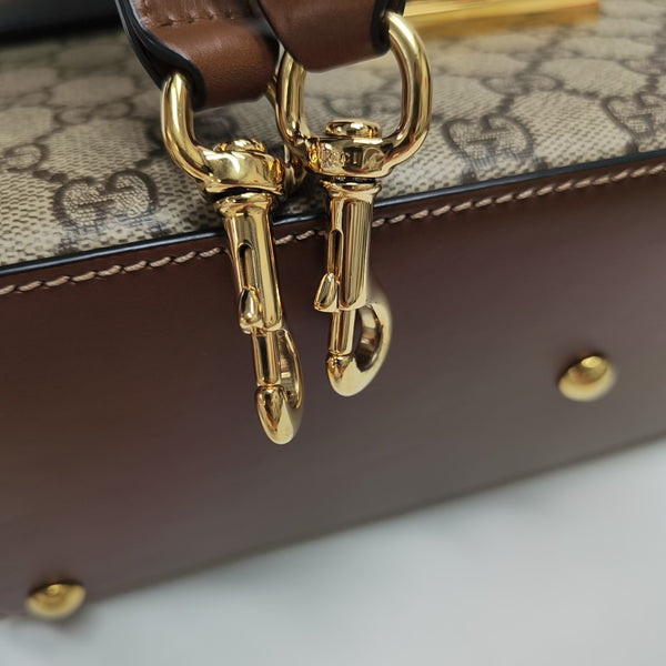 Padlock Small Monogram Coated Canvas Beige