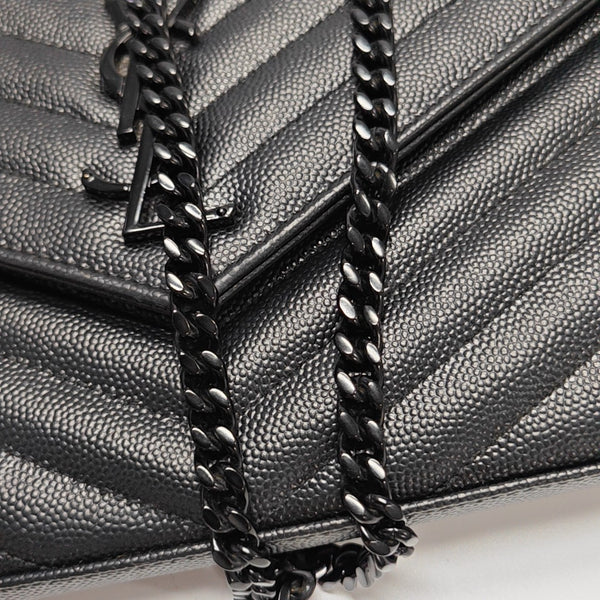 MONOGRAM Medium Chevron Calfskin Black