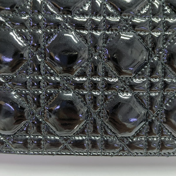 Authenticated pre-owned Lady Dior Cannage Patent Leather Black Wallet - Wallet at Looply