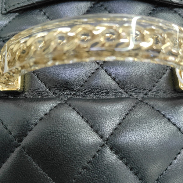 Quilted Lambskin Shoulder Bag Mini Black