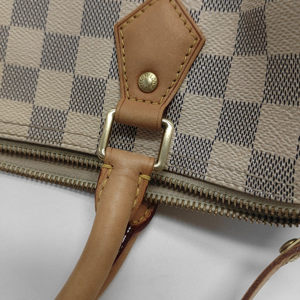 SPEEDY 30 Damier Azur Coated Canvas White