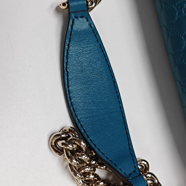 Emily Chain Monogram Calfskin Blue