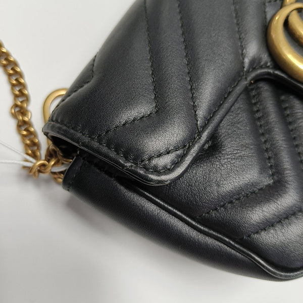 GG Marmont Mini Quilted Calfskin Black