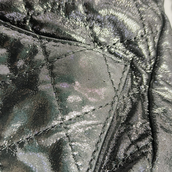 Quilted Calfskin Backpack Gray
