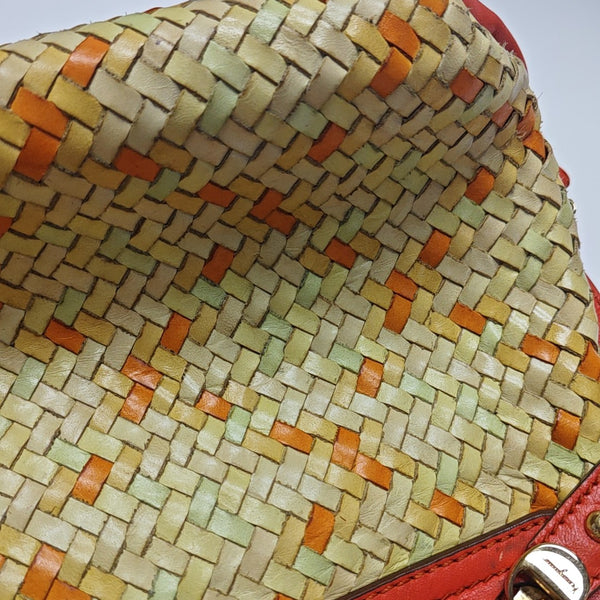 Calfskin Top Handle Bag Multicolor