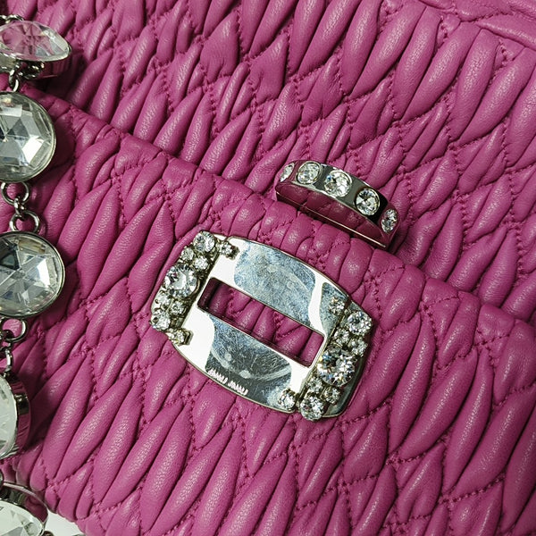 Crystal Quilted Lambskin Pink