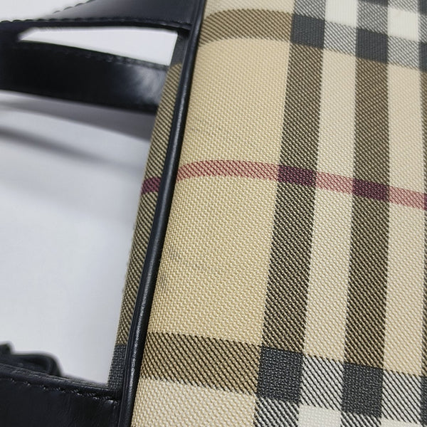Coated Canvas Top Handle Bag Beige