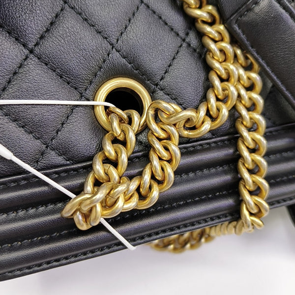 Quilted Calfskin Shoulder Bag Black