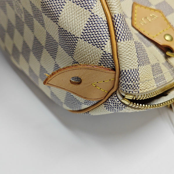 SPEEDY 30 Damier Azur Coated Canvas White