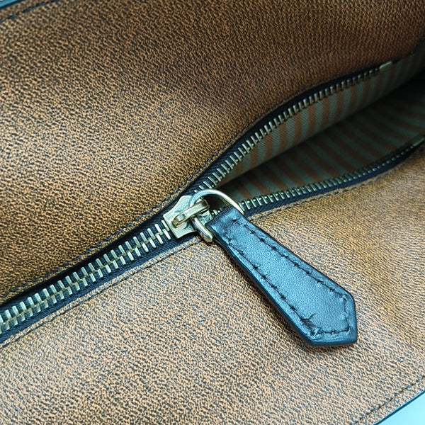Coated Canvas Tote Bag Brown