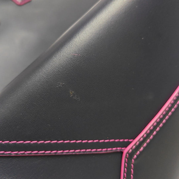 Leather Tote Bag Blue