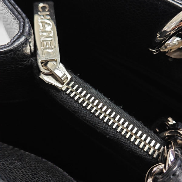 CHANEL GST Large Quilted Grained Calfskin Black