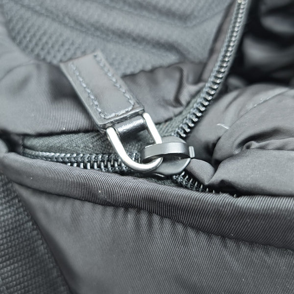 Quilted Nylon Backpack Black