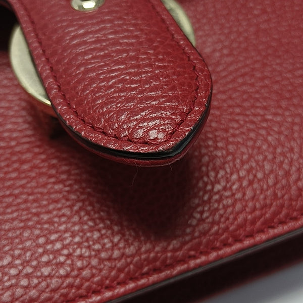 Interlocking G Small Calfskin Red