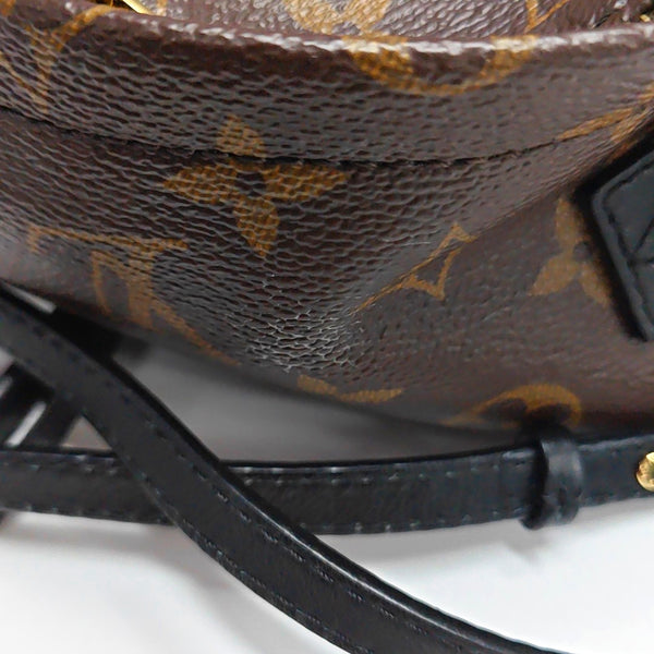 Authenticated pre-owned PALM SPRINGS Mini Monogram Coated Canvas Brown - Backpack at Looply