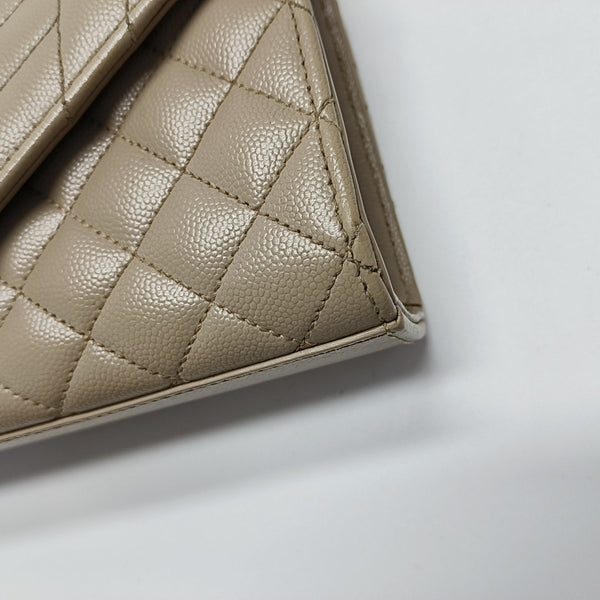SOBRE Piel de becerro guateada mediana Beige