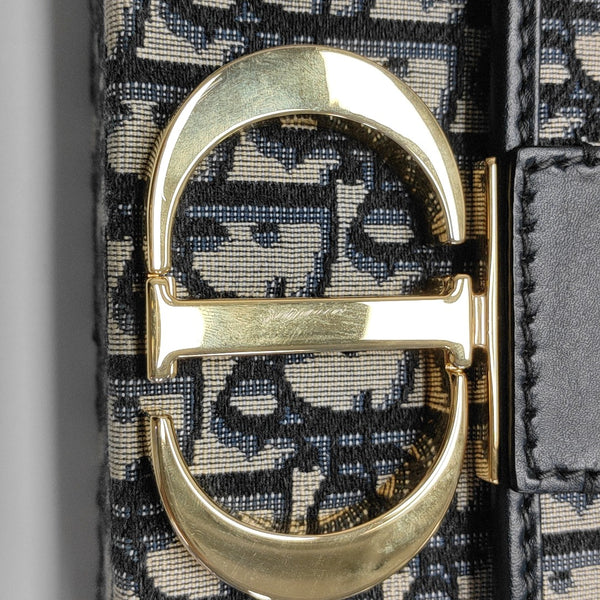 30 Montaigne Mini Oblique Canvas Blue