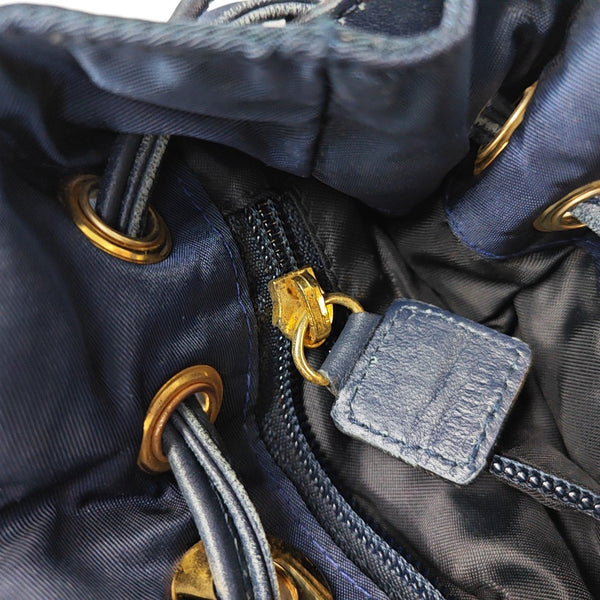 Nylon Bucket Bag Blue