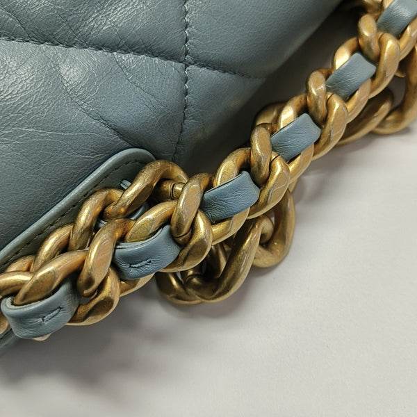 CHANEL 19 Large Quilted Lambskin Blue
