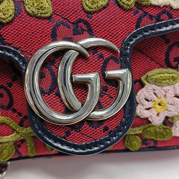 GG Marmont Mini Quilted Canvas Red