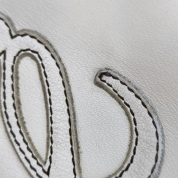 Quilted Calfskin Tote Bag White