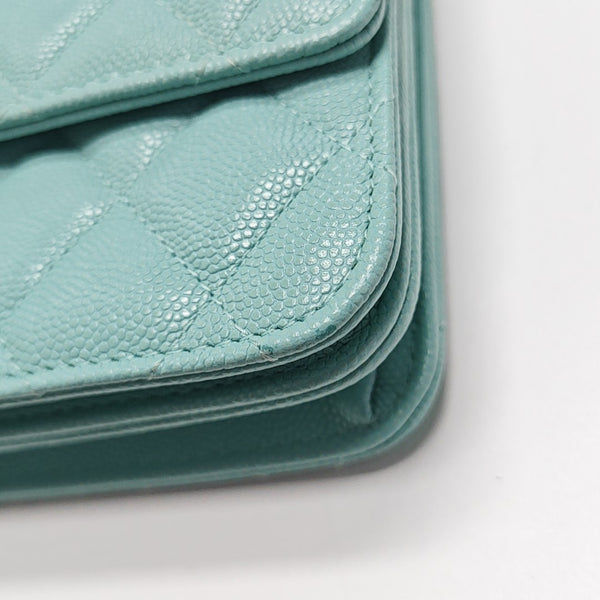 Quilted Grained Calfskin Blue