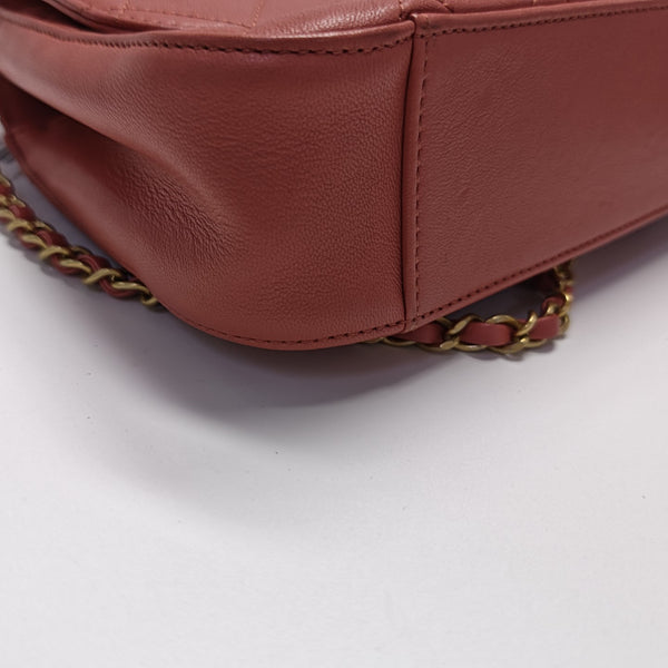 CHAIN INFINITY TOP HANDLE Quilted Calfskin Pink