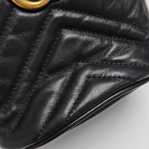 GG Marmont Mini Quilted Calfskin Black
