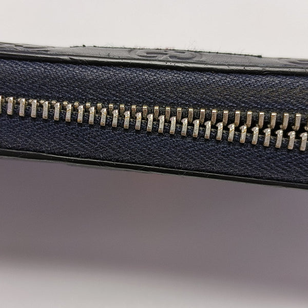 Signature Monogram Calfskin Blue Wallet