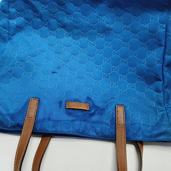 Monogram Nylon Tote Bag Blue